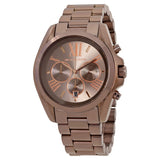 Michael Kors Bradshaw Chronograph Brown Dial Brown Steel Strap Watch For Women - MK6247