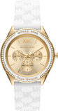 Michael Kors Jessa Quartz Gold Dial White Silicone Strap Watch For Women - MK7267