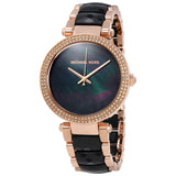 Michael Kors Parker Mother of Pearl Black Dial Two Tone Steel Strap Watch for Women - MK6414