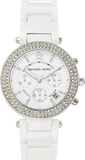 Michael Kors Parker White Dial White Leather Strap Watch for Women - MK5848