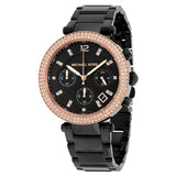 Michael Kors Parker Diamonds Black Dial Black Steel Strap Watch for Women - MK5885