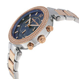 Michael Kors Parker Blue Dial Two Tone Steel Strap Watch for Women - MK6141