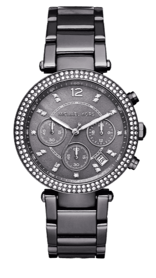 Michael Kors Parker Chronograph Grey Dial Grey Steel Strap Watch For Women - MK6265