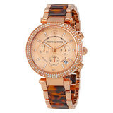 Michael Kors Parker Rose Gold Dial Two Tone Steel Strap Watch for Women - MK5538