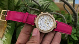 Michael Kors Parker Chronograph White Dial Pink Leather Strap Watch for Women - MK2297