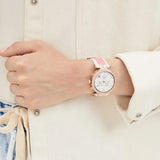 Michael Kors Parker Chronograph White Dial Two Tone Leather Strap Watch For Women - MK6951