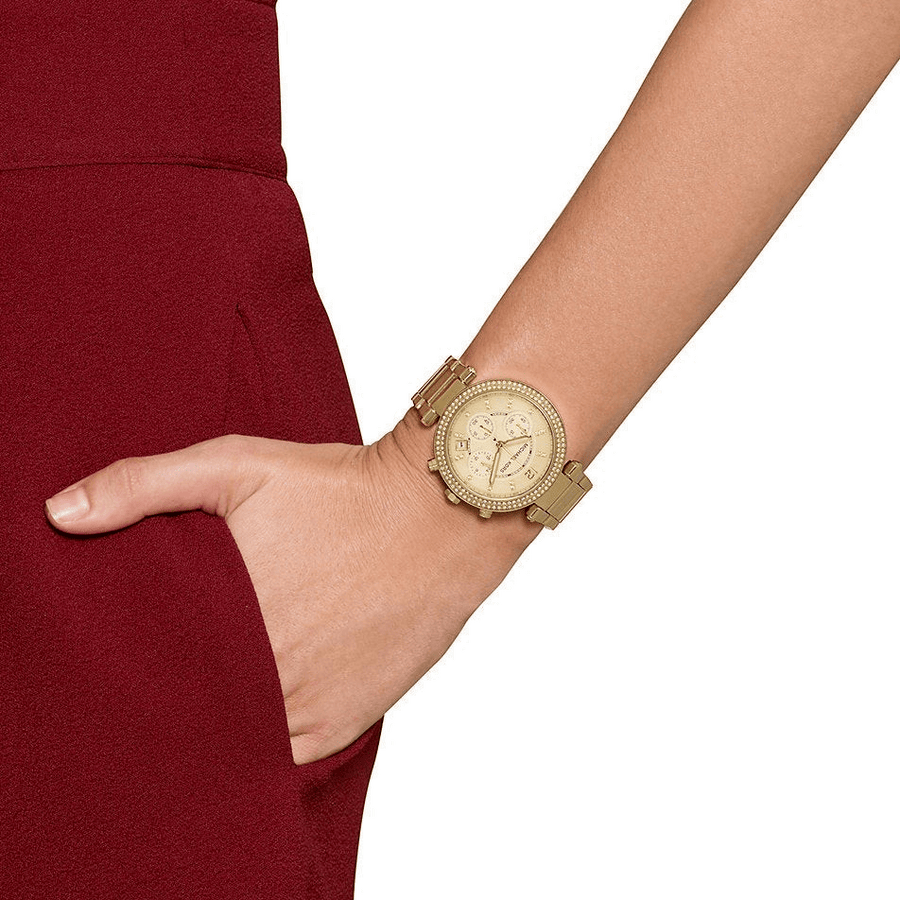 Michael Kors Parker Gold Dial Gold Steel Strap Watch for Women - MK5354
