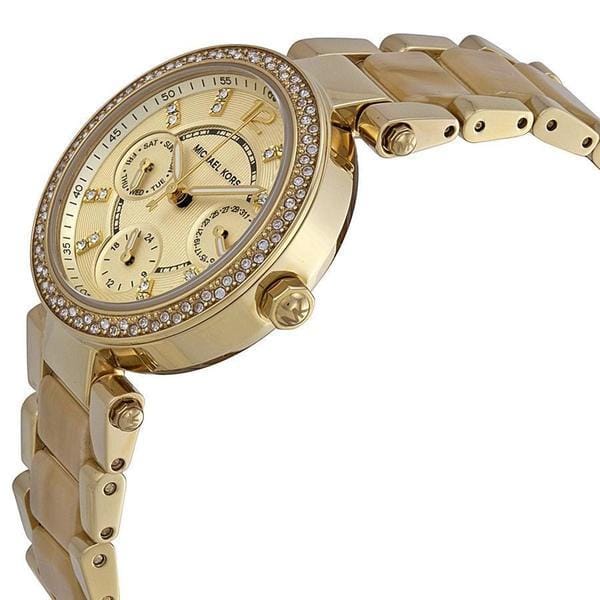 Michael Kors Parker Gold DIal Gold Steel Strap Watch for Women - MK5842