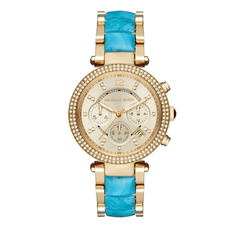 Michael Kors Parker Gold Dial Two Tone Steel Strap Watch for Women - MK6364