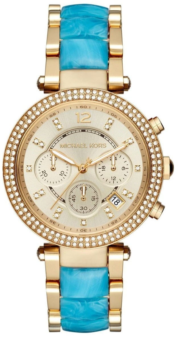 Michael Kors Parker Gold Dial Two Tone Steel Strap Watch for Women - MK6364