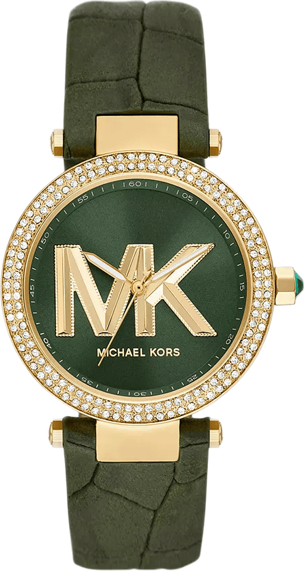 Michael Kors Parker Green Dial Green Leather Strap Watch For Women - MK4724