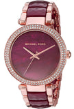 Michael Kors Parker Maroon Dial Two Tone Steel Strap Watch for Women - MK6412
