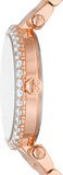 Michael Kors Parker Three-Hand Mother of Pearl White Dial Rose Gold Steel Strap Watch For Women - MK4695