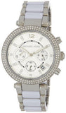 Michael Kors Parker Chronograph Silver Dial Silver Steel Strap Watch For Women - MK6354