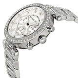 Michael Kors Parker Mother of Pearl Dial Diamonds Silver Steel Strap Watch for Women - MK5572