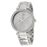 Michael Kors Parker Mother of Pearl Silver Steel Strap Watch for Women - MK6424