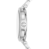 Michael Kors Parker Mother of Pearl Silver Steel Strap Watch for Women - MK6424