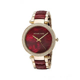 Michael Kors Parker Mother of Pearl Red Dial Two Tone Steel Strap Watch for Women - MK6427
