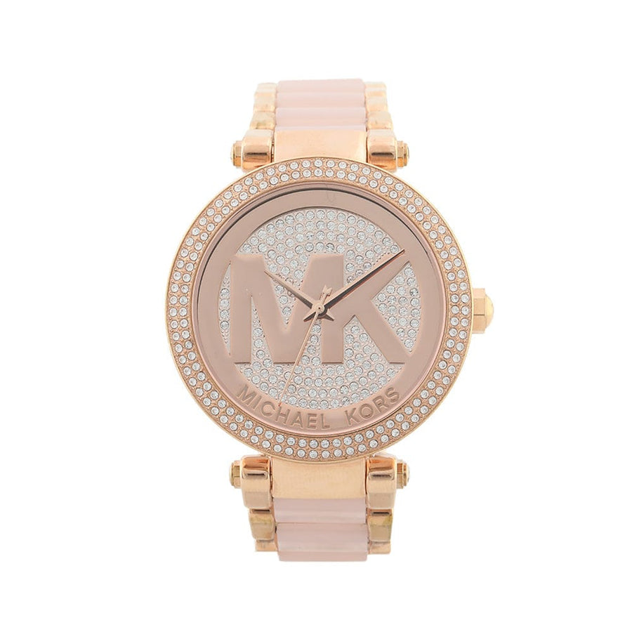 Michael Kors Parker Pink Dial Pink Steel Strap Watch for Women - MK6176