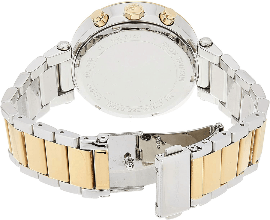 Michael Kors Parker Pink Dial Two Tone Steel Strap Watch for Women - MK6140