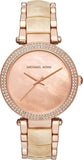 Michael Kors Parker Mother of Pearl Pink Dial Two Tone Steel Strap Watch for Women - MK6492