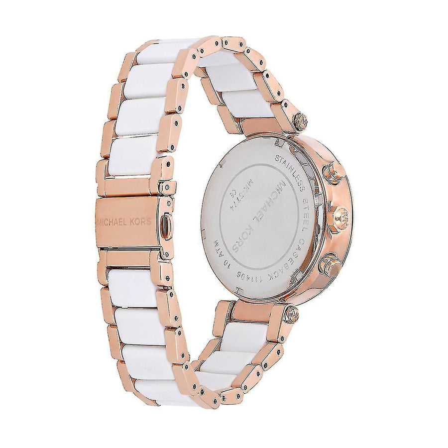 Michael Kors Parker White Dial Two Tone Steel Strap Watch for Women - MK5774
