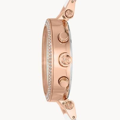 Michael Kors Parker White Dial Two Tone Steel Strap Watch for Women - MK5774