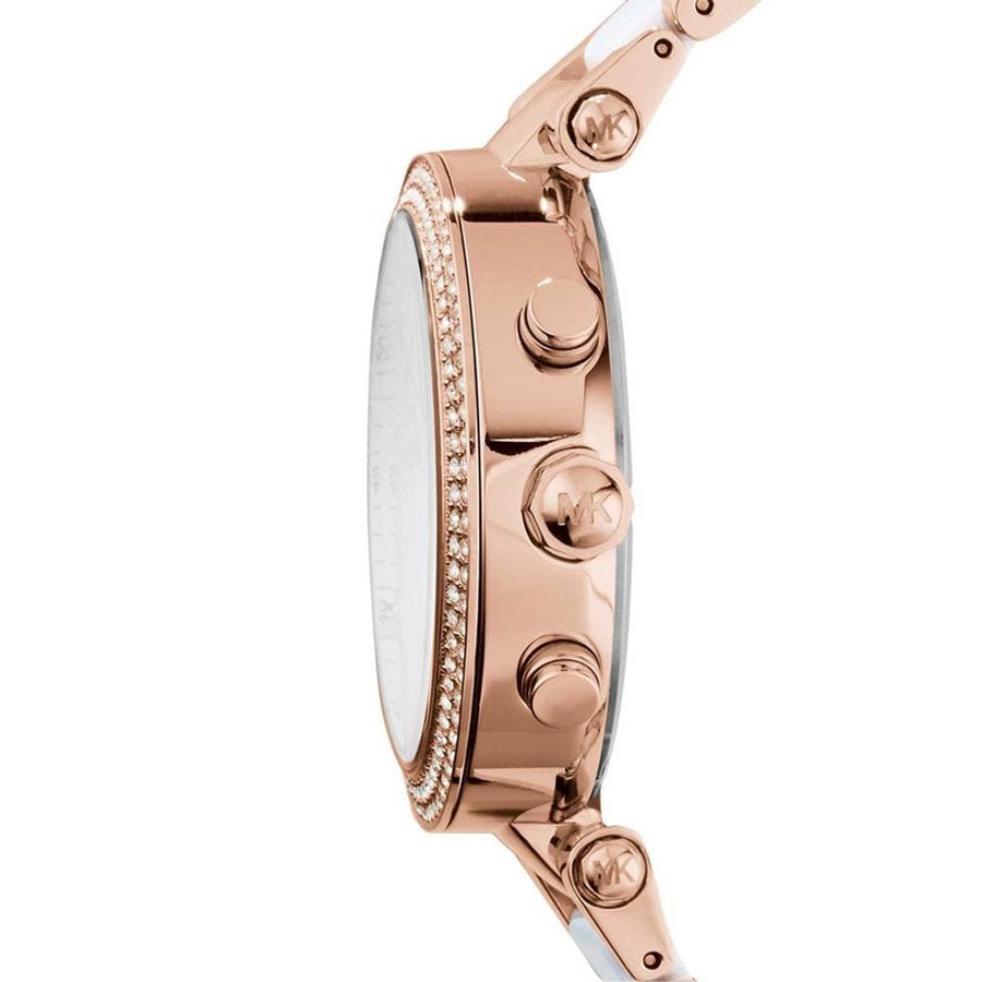 Michael Kors Parker White Dial Two Tone Steel Strap Watch for Women - MK5774