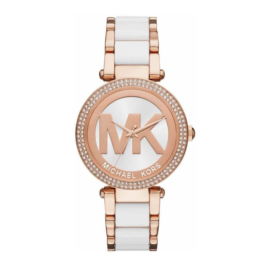 Michael Kors Parker White Dial Two Tone Steel Strap Watch for Women - MK6365