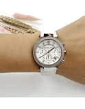 Michael Kors Parker White Dial White Leather Strap Watch for Women - MK2277