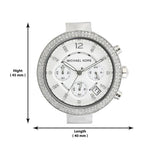 Michael Kors Parker White Dial White Leather Strap Watch for Women - MK2277