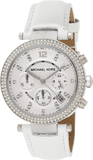 Michael Kors Parker White Dial White Leather Strap Watch for Women - MK2277