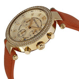 Michael Kors Parker Champagne Dial Orange Leather Strap Watch for Women - MK2279