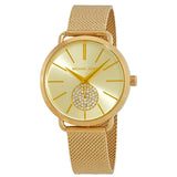 Michael Kors Portia Gold Dial Gold Mesh Bracelet Watch for Women - MK3844