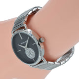 Michael Kors Portia Black Dial Silver Steel Strap Watch for Women - MK3638