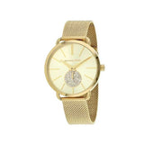 Michael Kors Portia Gold Dial Gold Mesh Bracelet Watch for Women - MK3844