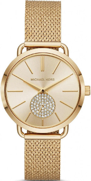 Michael Kors Portia Gold Dial Gold Mesh Bracelet Watch for Women - MK3844