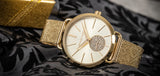 Michael Kors Portia Gold Dial Gold Mesh Bracelet Watch for Women - MK3844