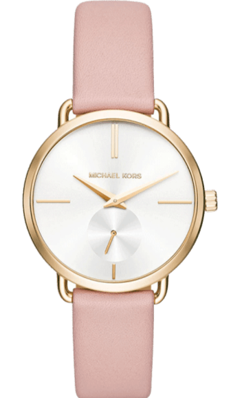 Michael Kors Portia Quartz White Dial Pink Leather Strap Watch For Women - MK2659