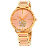 Michael Kors Portia Rose Gold Dial Two Tone Steel Strap Watch for Women - MK3706