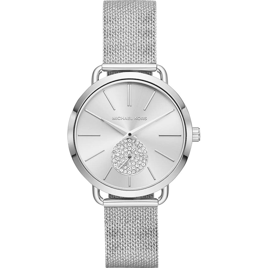 Michael Kors Portia Silver Dial Silver Mesh Bracelet Watch for Women - MK3843