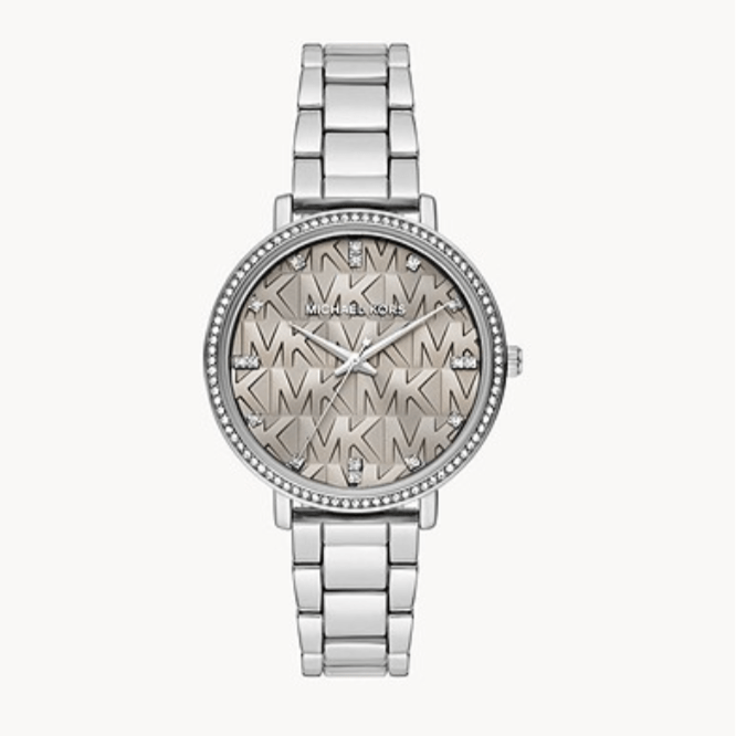 Michael Kors Pyper Analog Gray Dial Silver Steel Strap Watch For Women -  MK4672