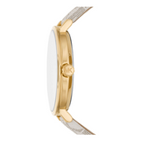 Michael Kors Pyper Analog Silver Dial White Leather Strap Watch for Women - MK2946