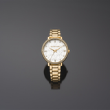 Michael Kors Pyper Three Hand White Dial Gold Steel Strap Watch For Women - MK4666