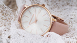 Michael Kors Pyper Quartz White Dial Pink Leather Strap Watch For Women - MK2741