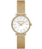 Michael Kors Pyper Quartz Mother of Pearl White Dial Gold Mesh Bracelet Watch For Women - MK4619