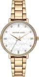 Michael Kors Pyper Three Hand White Dial Gold Steel Strap Watch For Women - MK4666