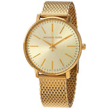 Michael Kors Pyper Quartz Gold Dial Gold Mesh Strap Watch For Women - MK4339