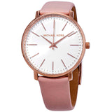 Michael Kors Pyper Analog White Dial Pink Leather Strap Watch For Women - MK2803