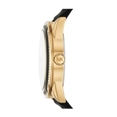 Michael Kors Quartz Black Dial Black Silicone Strap Watch For Women - MK6944